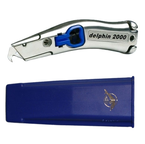 Dao rọc thảm đa năng Delphin 100310 D2000 kèm bao đựng màu xanh dương