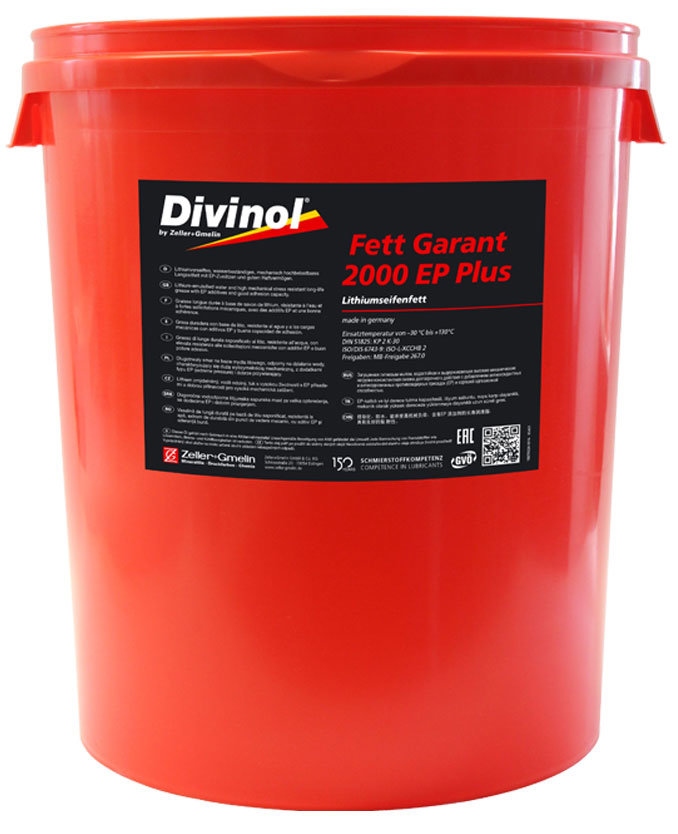Mỡ bôi trơn đa năng Lithium Divinol Garant 2000 EP Plus màu nâu 25kg
