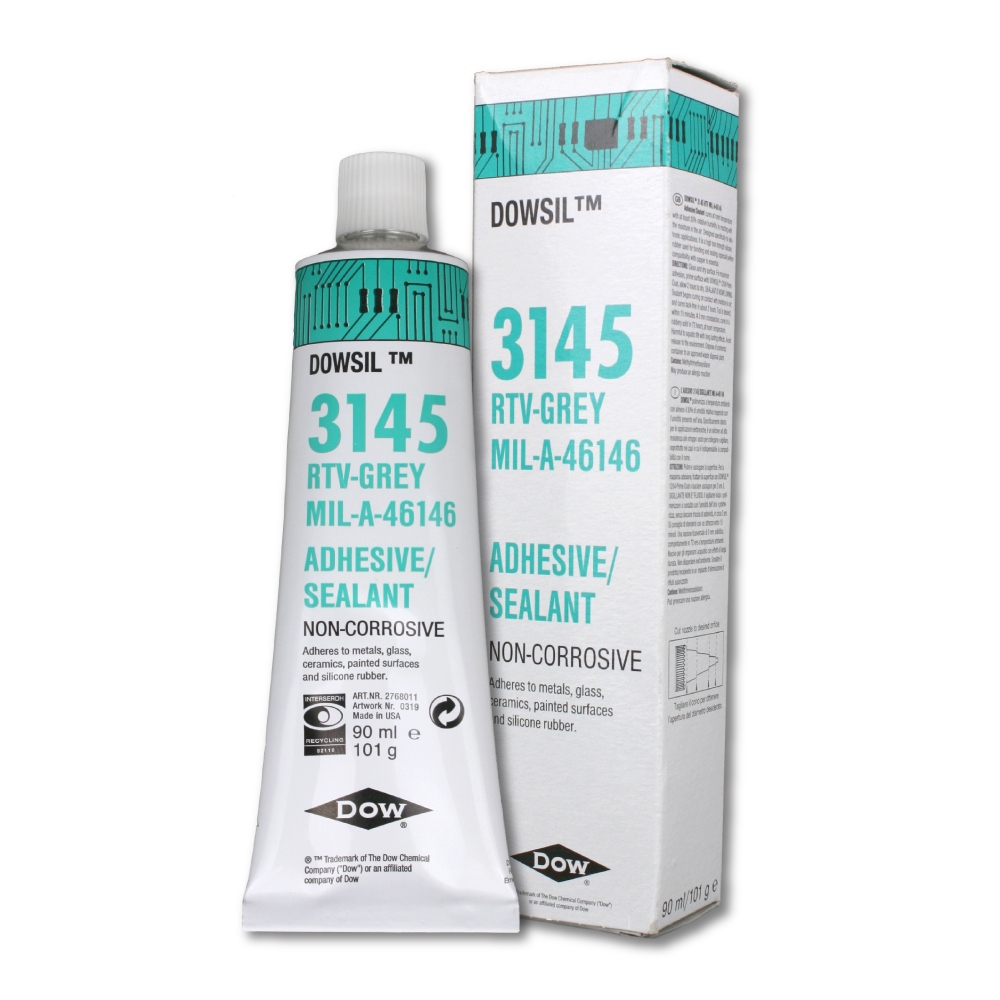 Keo dán silicone Dowsil 3145 RTV tiêu chuẩn quân đội MIL-A-46146 màu xám tuýp 90ml