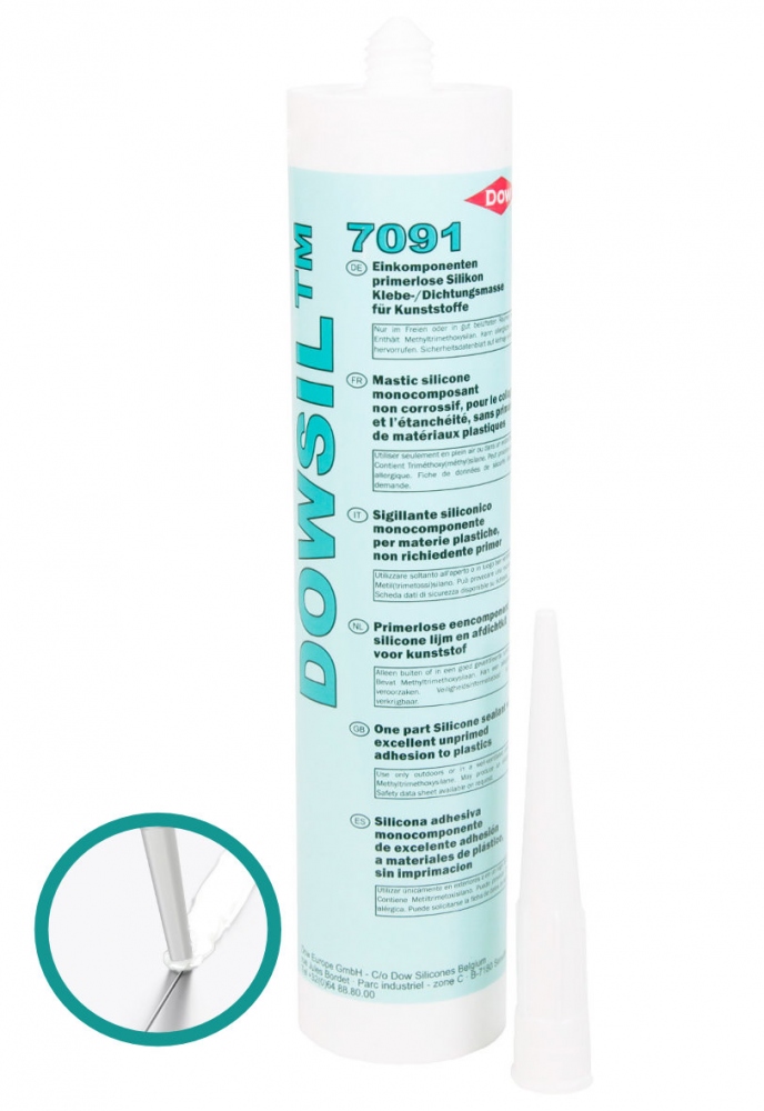 Keo dán silicone Dowsil 7091 màu trắng dạng tuýp 310ml