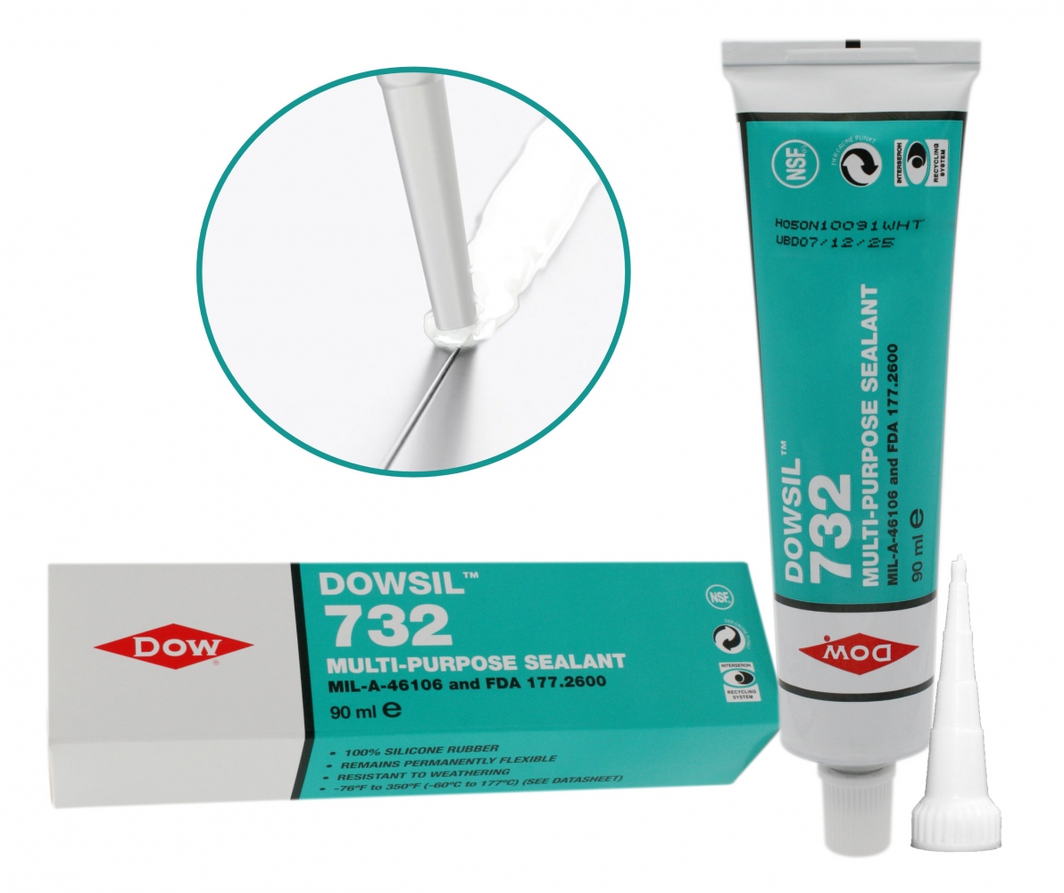 Keo silicone đa năng Dowsil 732 màu trắng tuýp 90ml