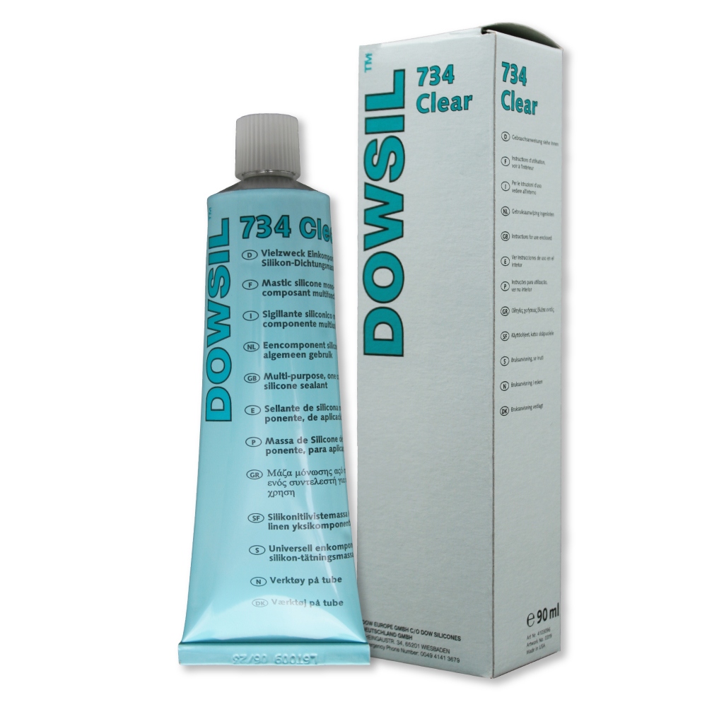 Keo dán silicone RTV tự chảy Dowsil 734 màu trong suốt tuýp 90ml