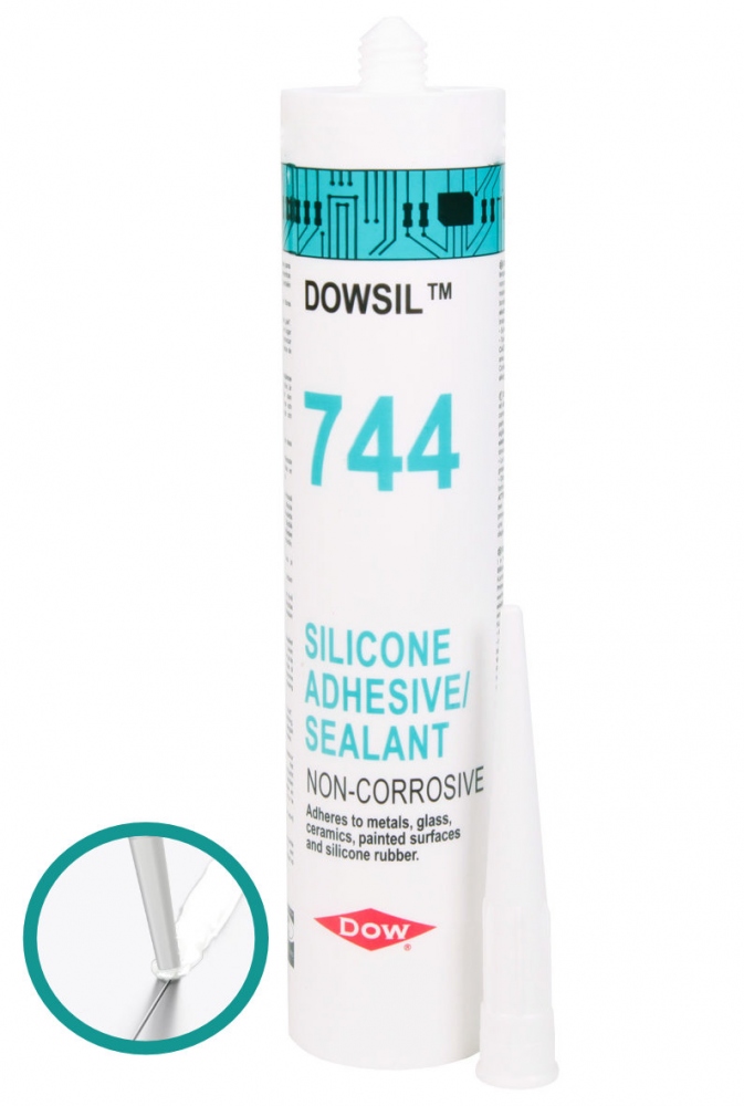 Keo dán silicone Dowsil 744 RTV màu trắng dạng chai 310ml