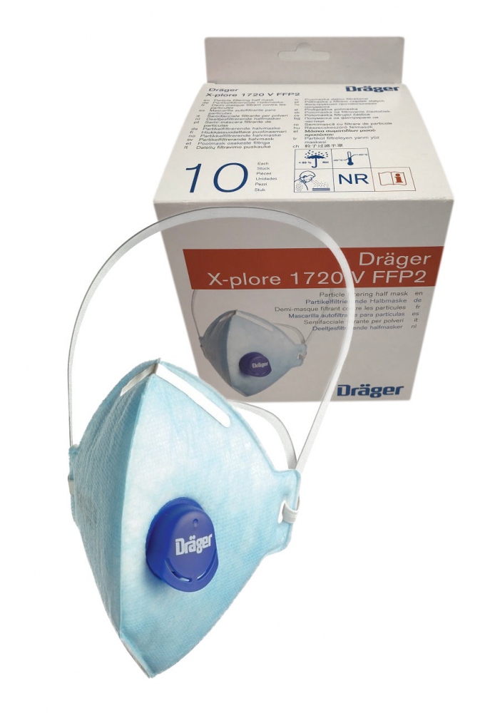 Khẩu trang chống bụi dùng một lần Dräger X-plore 1720 V có van thở FFP2 NR D