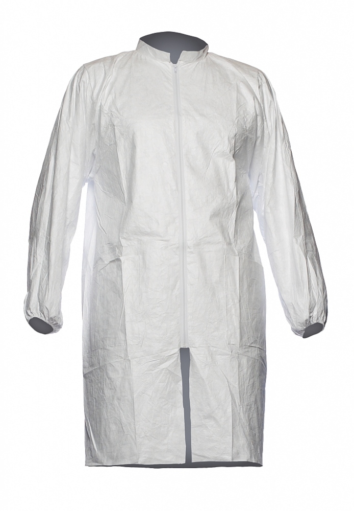 Áo choàng phòng thí nghiệm DuPont Tyvek 500 PL309NP có khóa kéo chống tĩnh điện màu trắng loại 3