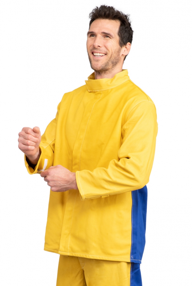 Áo bảo hộ hàn TOP Comfort da hạt phối lưng vải cotton chống cháy S-6XL