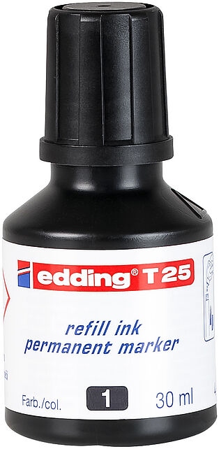 Mực nạp bút lông dầu cao cấp Edding T 25 dung tích 30 ml màu đen
