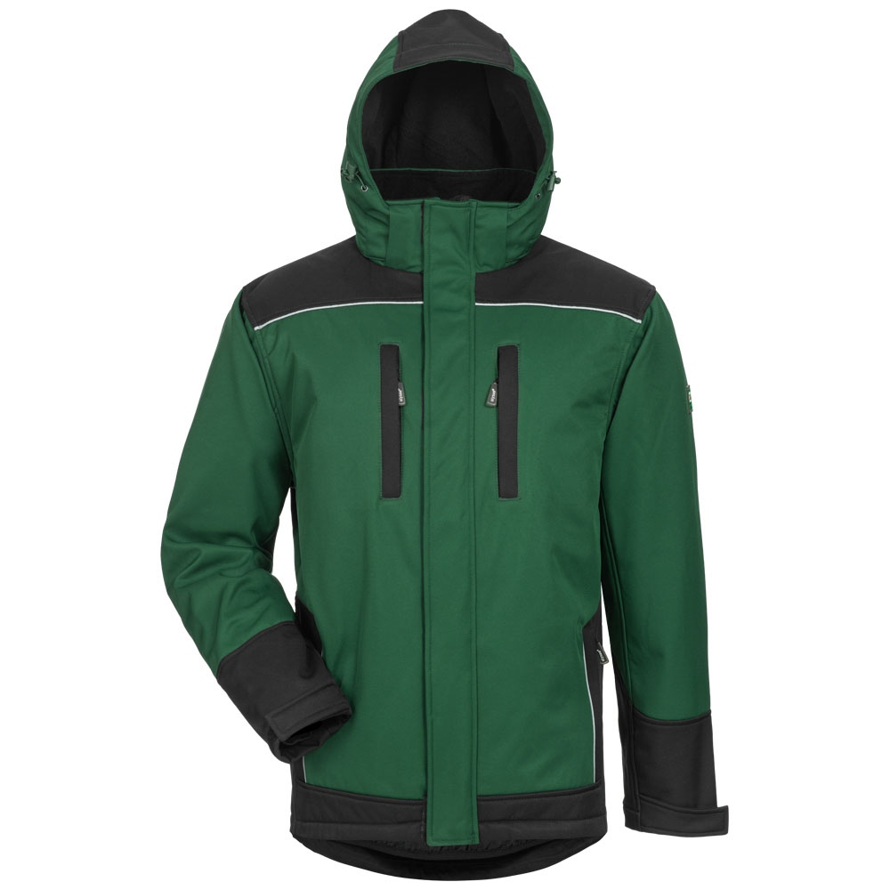 Áo khoác Softshell mùa đông có mũ màu xanh lá/đen S-3XL, Elysee 20041