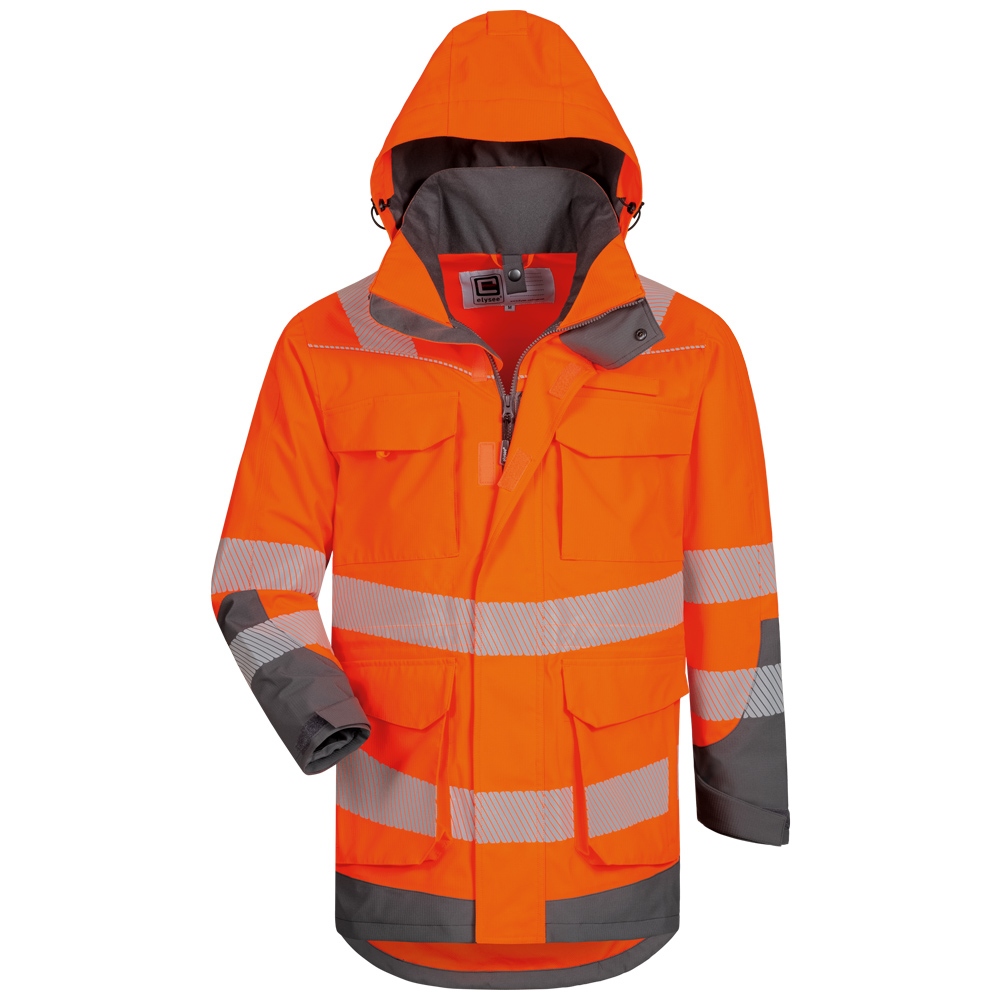 Áo khoác Parka phản quang ISO 20471 nhóm 3 màu cam/xám size XS-4XL, Elysee 22431
