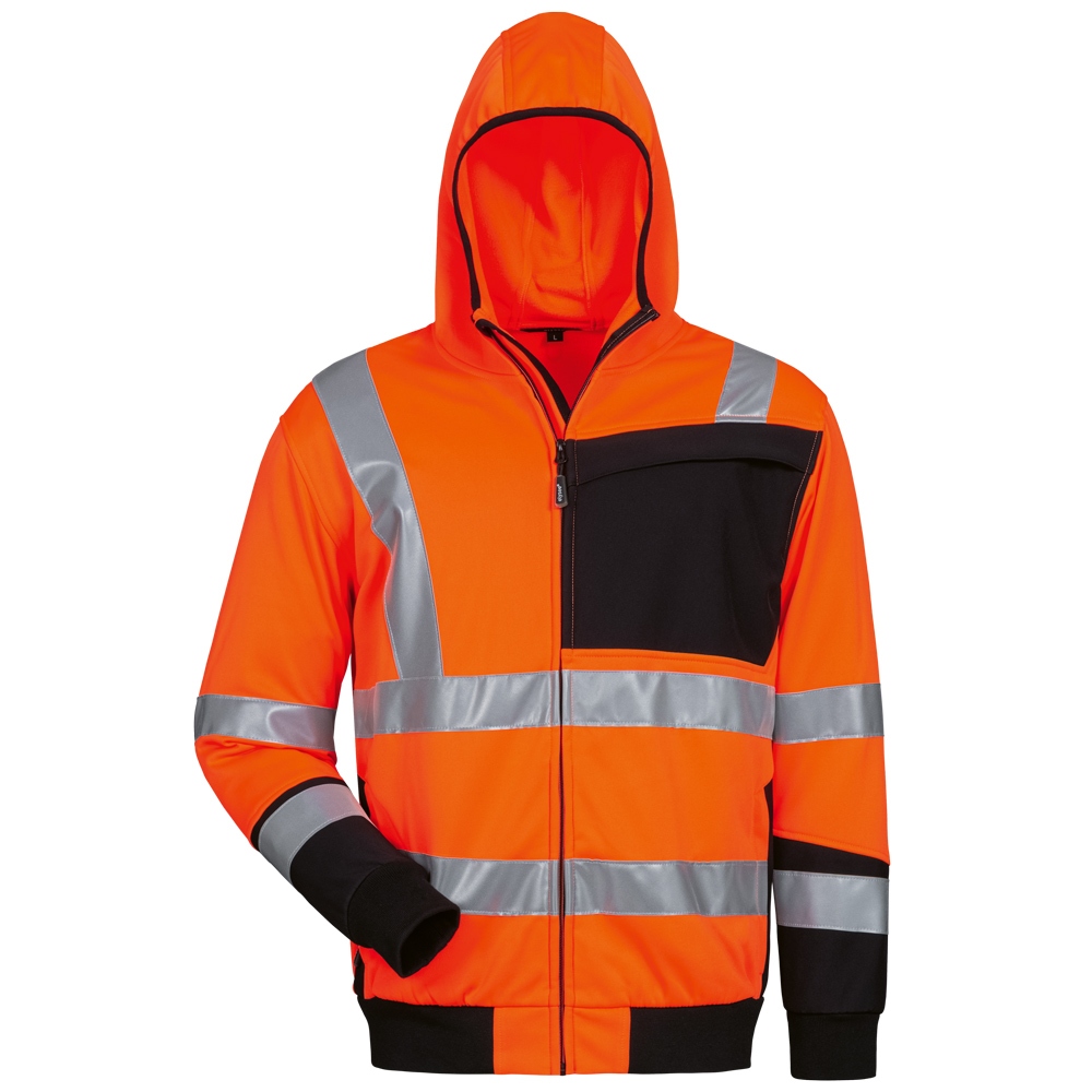 Áo khoác nỉ phản quang có mũ Elysee JANTO 22608 cam/đen