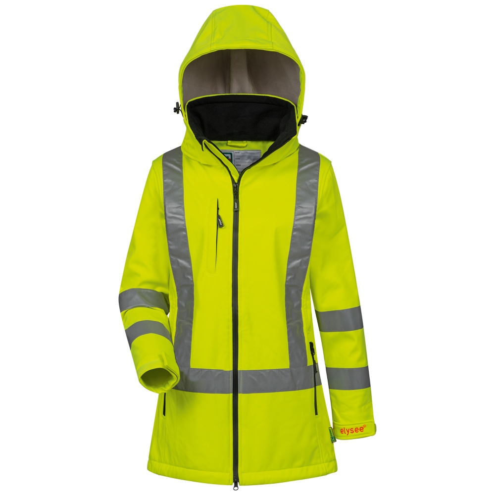 Áo khoác Softshell phản quang nữ Elysee 22742 EMMA có mũ màu vàng