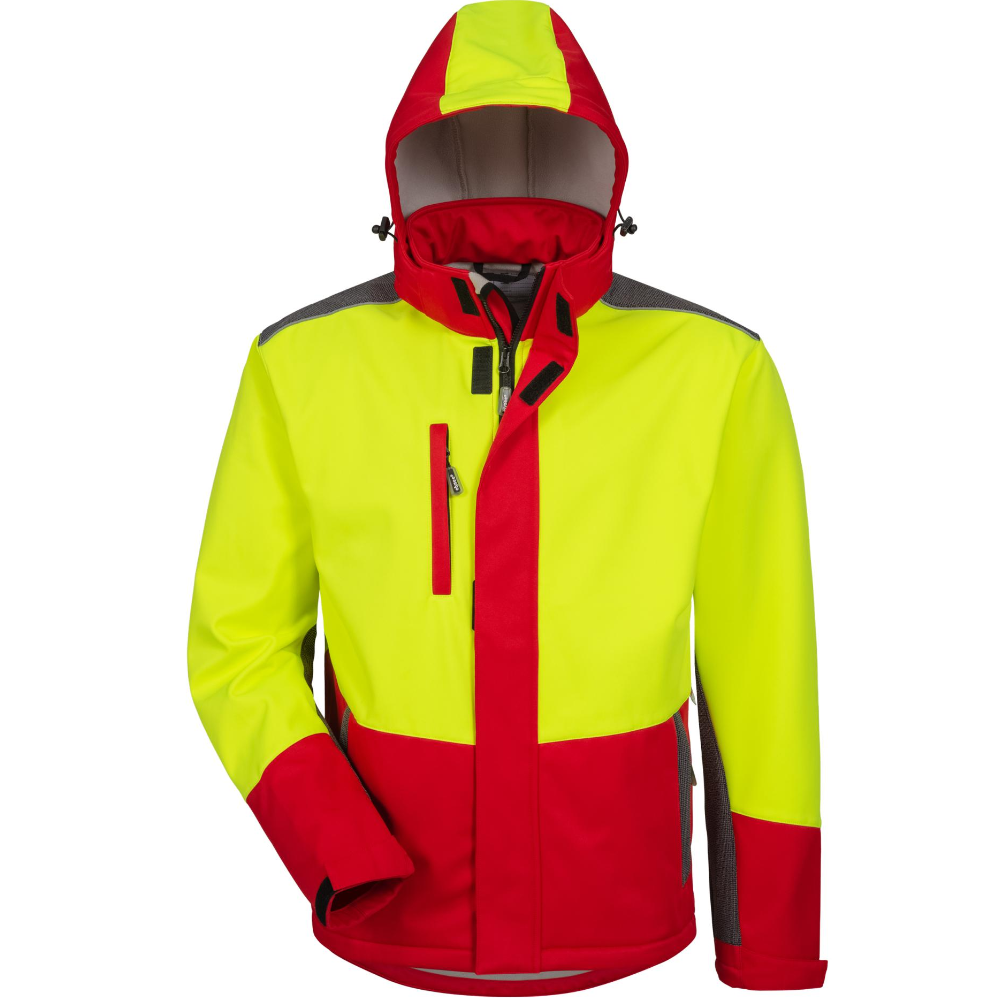 Áo khoác Softshell lao động lâm nghiệp Elysee 22754 SCHLEHE màu đỏ/đen/vàng