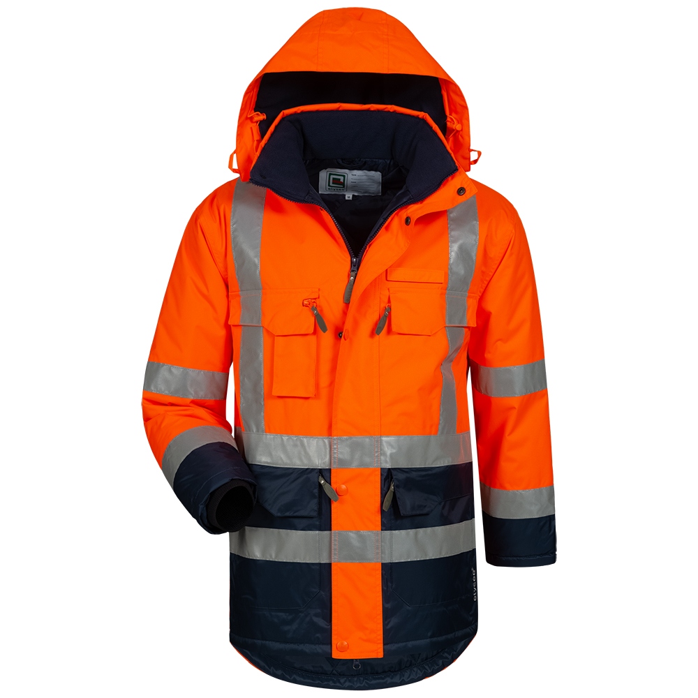 Áo khoác Parka phản quang chống thấm nước màu cam/xanh đen XS-3XL, Elysee 23432