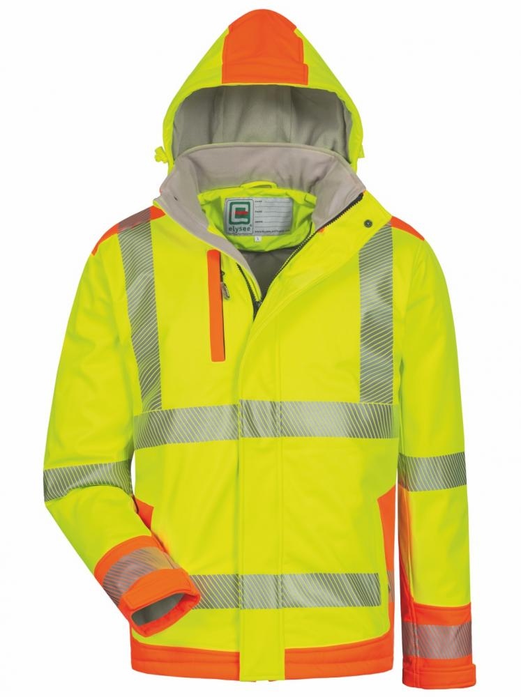Áo khoác mùa đông Softshell phản quang có mũ màu vàng/cam Elysee® 23446