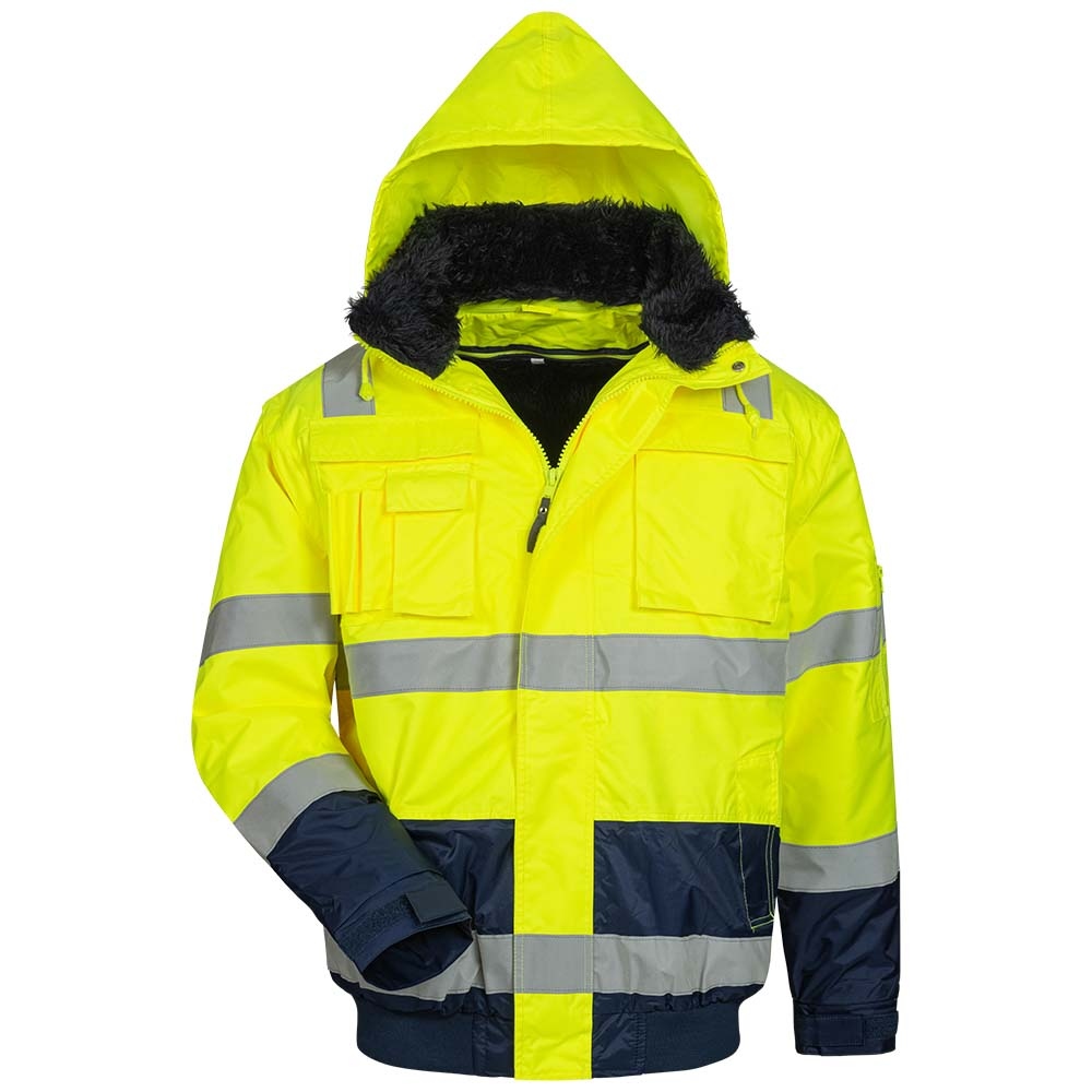 Áo bomber phản quang chống nước 4 trong 1 Elysee 23458 vàng/xanh navy