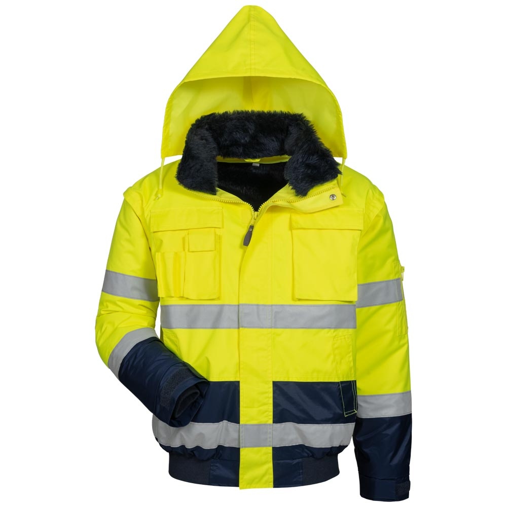 Áo bomber phản quang chống nước 4 trong 1 Elysee 23558 vàng/xanh navy