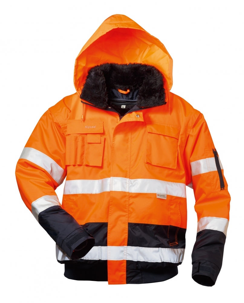 Áo bomber phản quang chống nước 4 trong 1 Elysee 23559 cam/xanh navy