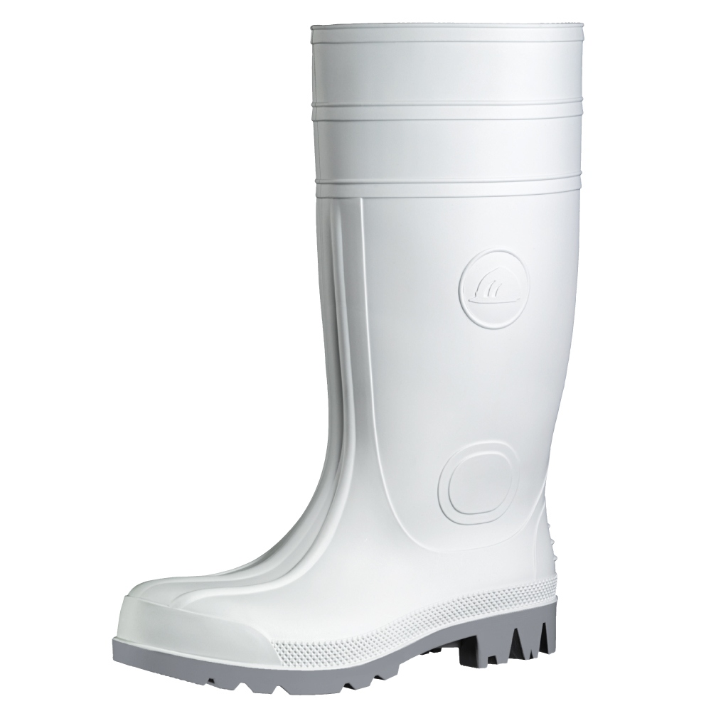 Ủng bảo hộ lao động PVC mũi thép trắng/xám 37-48 S4 SRA, Euromax 35472