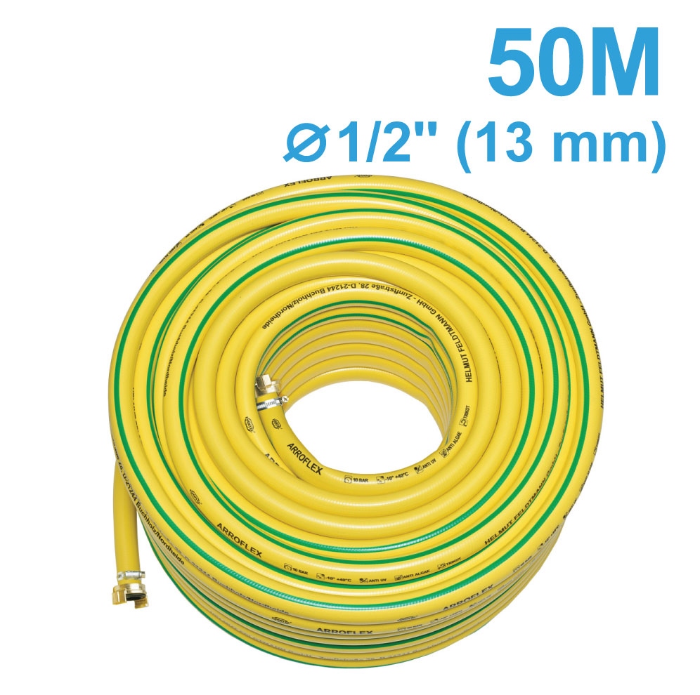 Ống tưới vườn PVC gia cường Evertec 6321 ARROFLEX 13mm (1/2 inch), 50m