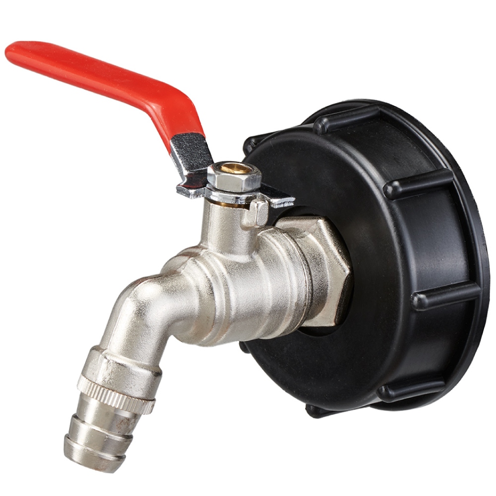 Đầu nối IBC Evertec 7610 kèm van bi kim loại ren trong 3/4 inch