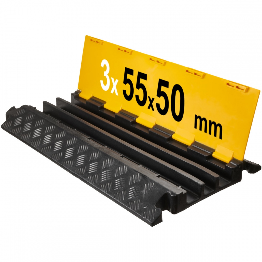 Gờ bảo vệ cáp chịu lực 3 rãnh cao su/PE 90x50x7cm, 15 tấn