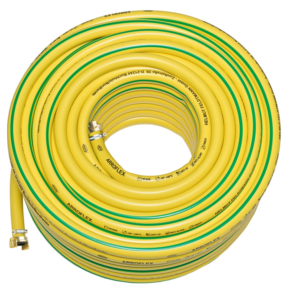 Ống nước làm vườn PVC gia cường F-6321 màu vàng 13mm(1/2'')/ 2.2mm/ 30m