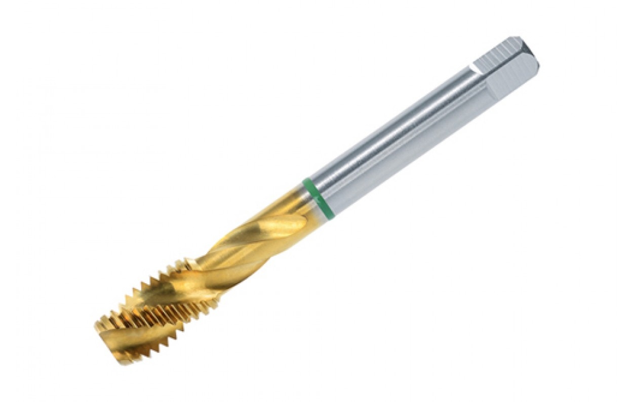 Mũi taro máy VÖLKEL vòng xanh lá tiêu chuẩn JIS B-4430 xoắn 39° HSS-E PM phủ TiN – M