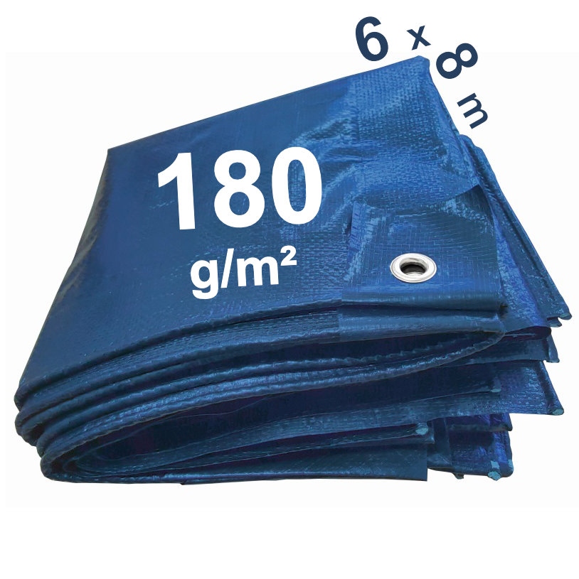 F-84332/6080 Bạt nhựa PE màu xanh 180g/m² 6m x 8m