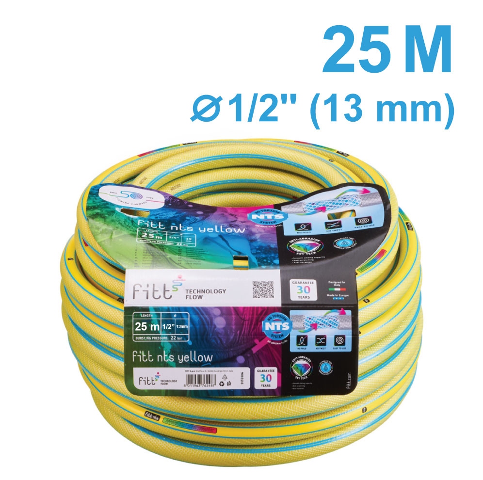 Vòi vườn PVC Fitt NTS 1/2 inch, 25m – sẵn sàng sử dụng kèm đầu nối ống