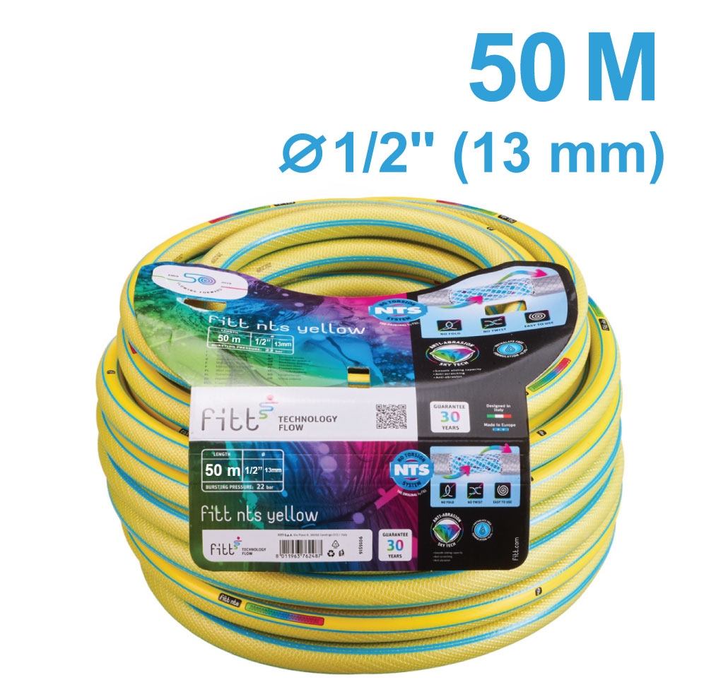 Vòi tưới vườn Fitt NTS PVC 1/2 inch, 50m – bộ sẵn sàng sử dụng kèm đầu nối