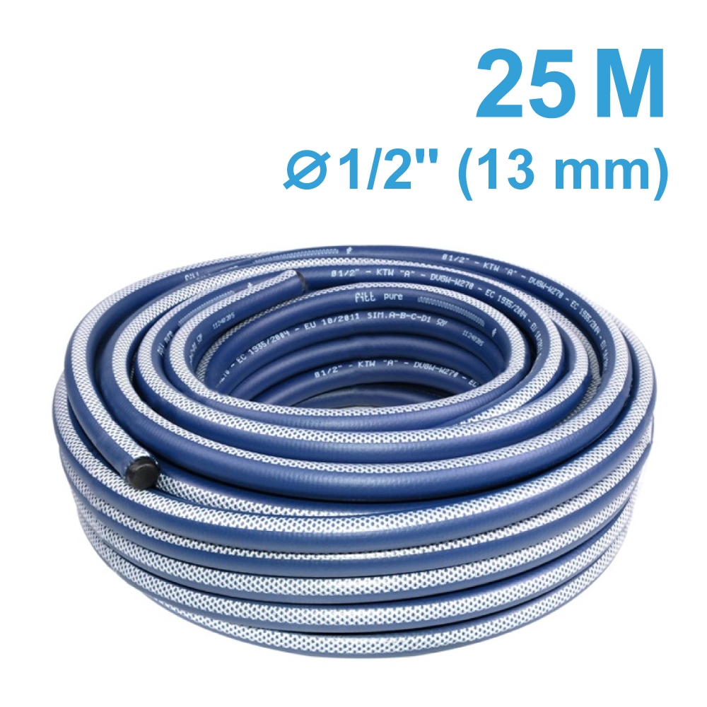 Ống dẫn nước uống Fitt PURE bằng nhựa TPE, chứng nhận an toàn thực phẩm, 1/2 inch, 25m
