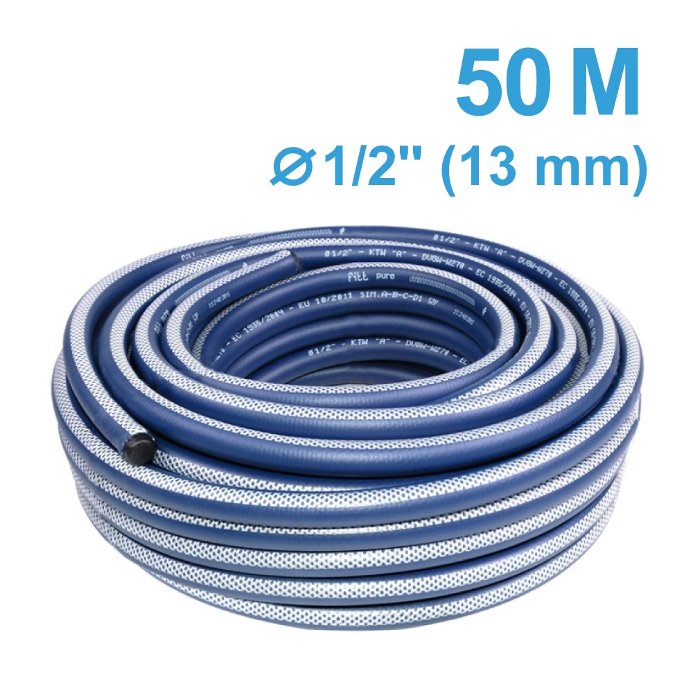 Ống dẫn nước uống Fitt PURE chất liệu TPE, chứng nhận tiêu chuẩn thực phẩm, 1/2 inch, 50m