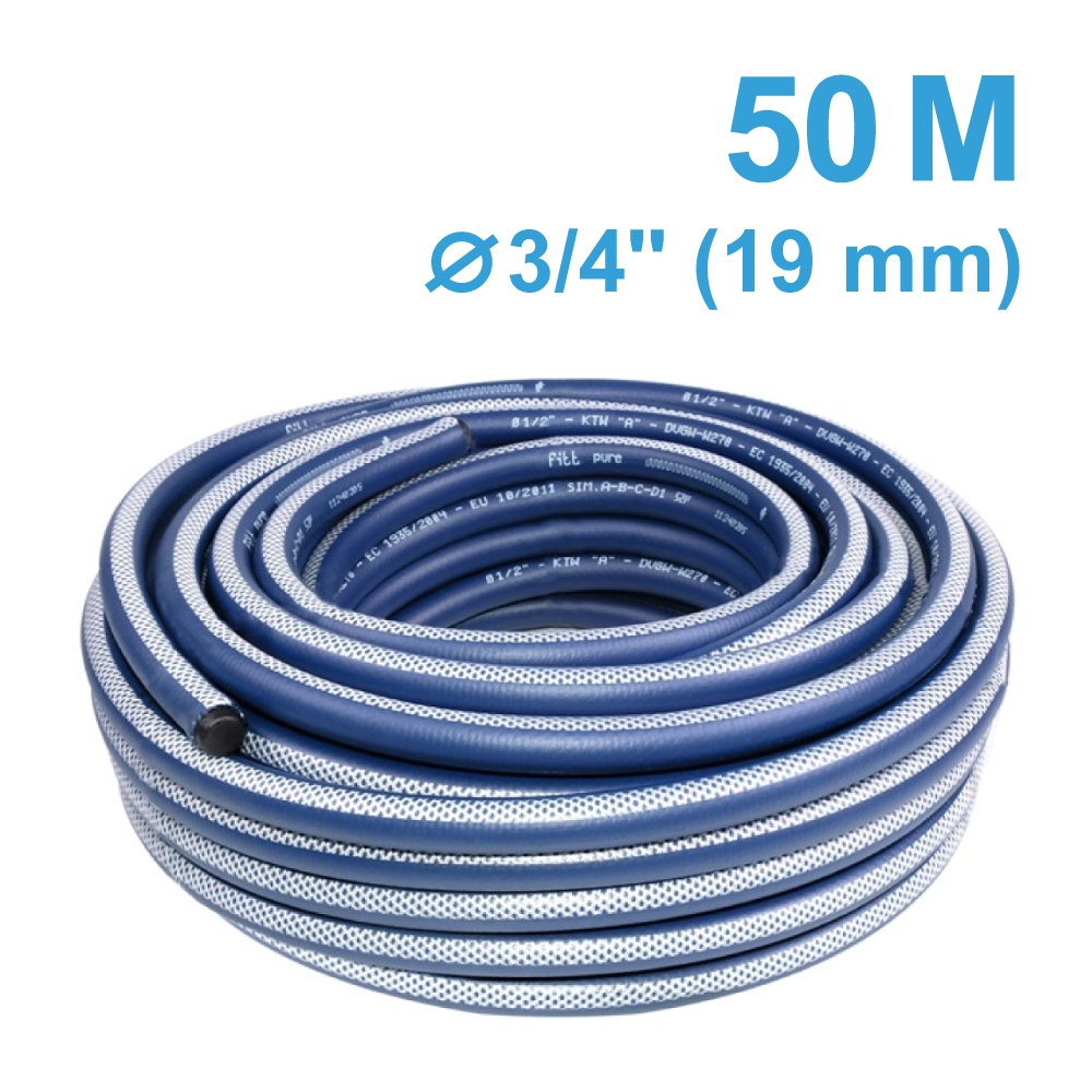 Ống dẫn nước uống Fitt PURE chất liệu TPE, chứng nhận an toàn thực phẩm, 3/4 inch, 50m