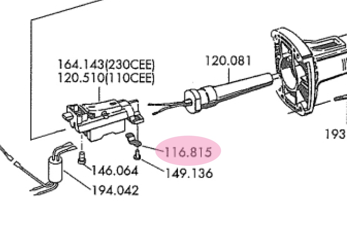 Kẹp cáp Flex 116.815 - phụ tùng thay thế chính hãng