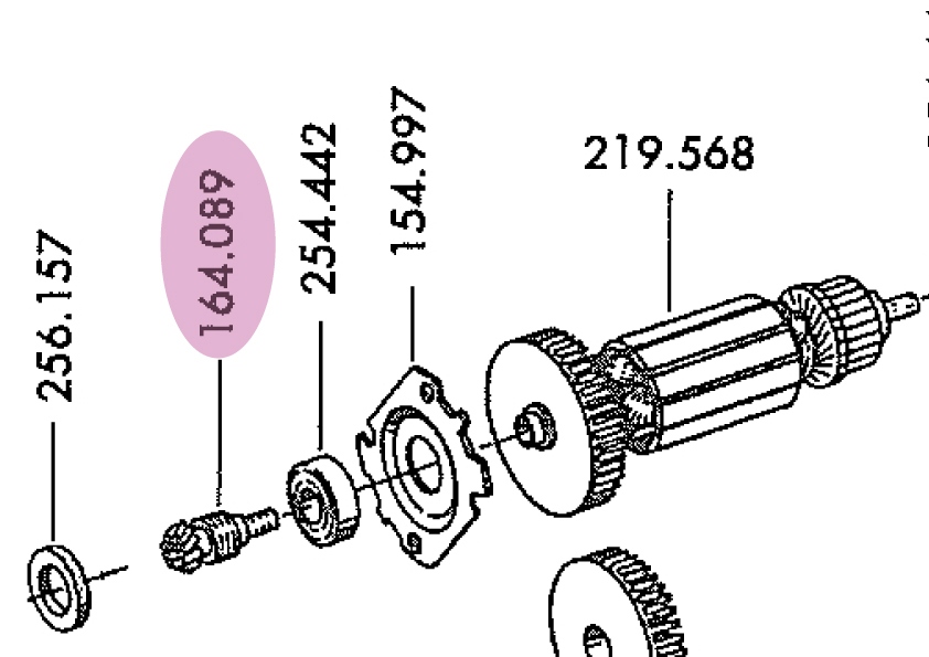 FLEX 164.089 Bánh răng Pinion MZ0,6x6 L1503 - phụ tùng thay thế chính hãng
