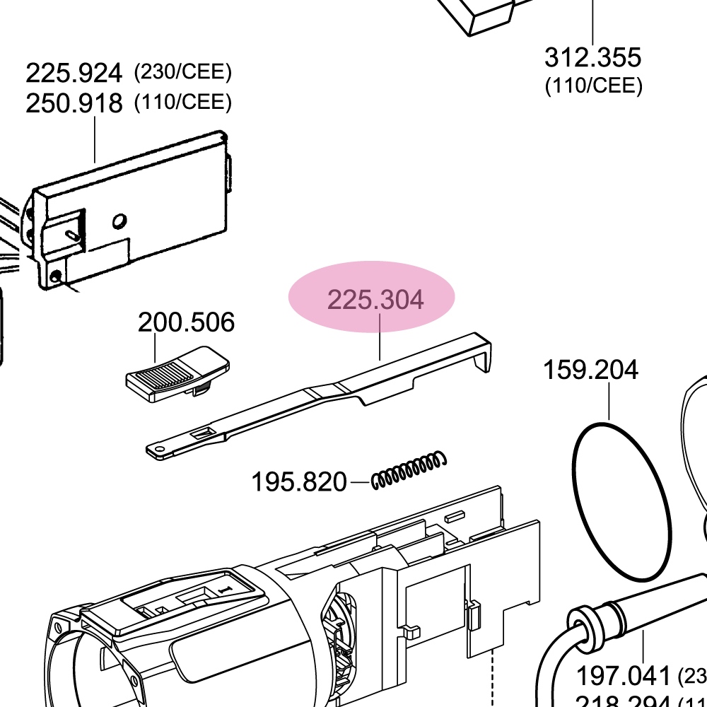 FLEX 225.304 Thanh gạt công tắc - phụ tùng thay thế chính hãng