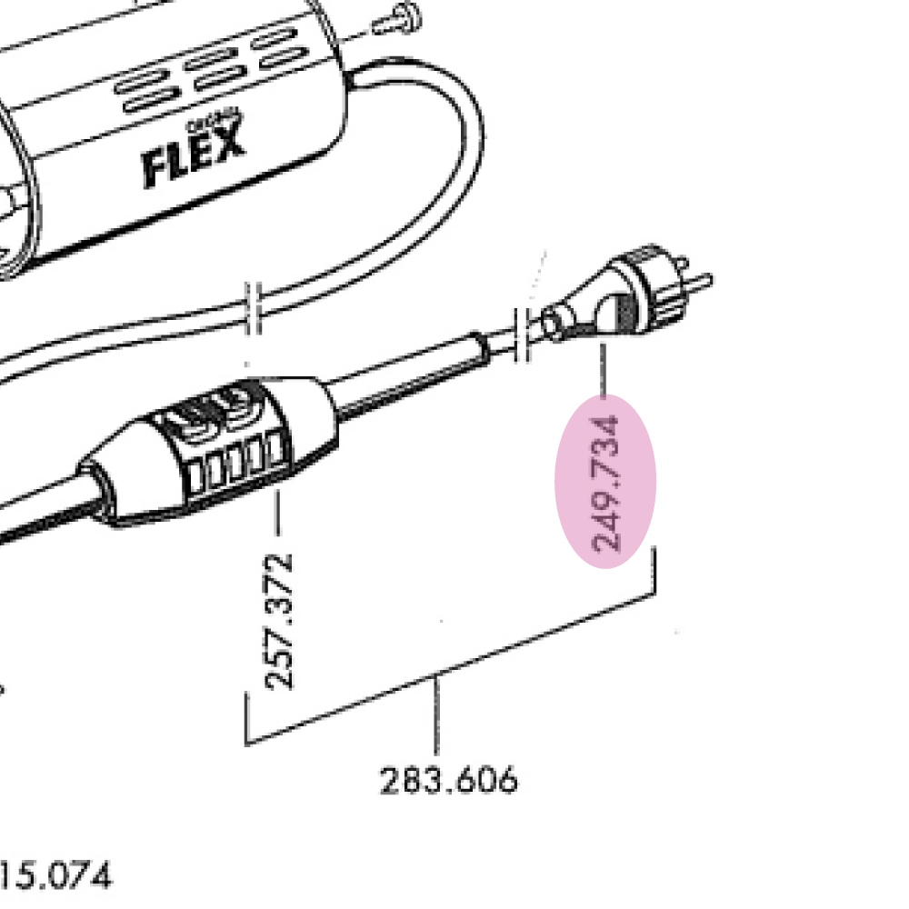FLEX 249.734 Dây cáp kèm phích cắm - phụ tùng thay thế chính hãng