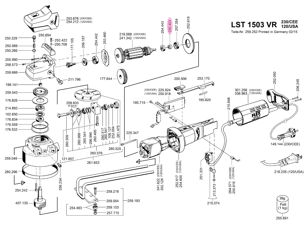 Vòng từ Flex 250.403 - phụ tùng thay thế
