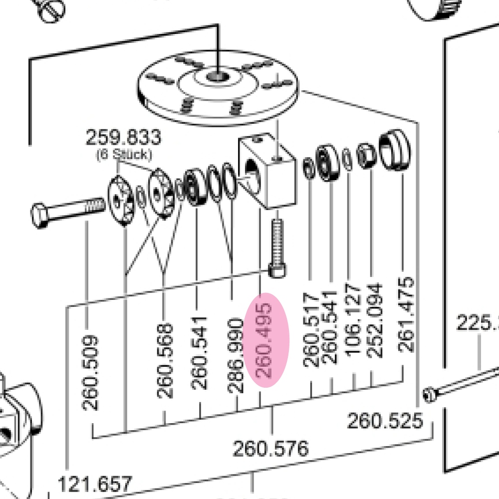 Flex 260.495 Khối gá lắp - phụ tùng thay thế chính hãng
