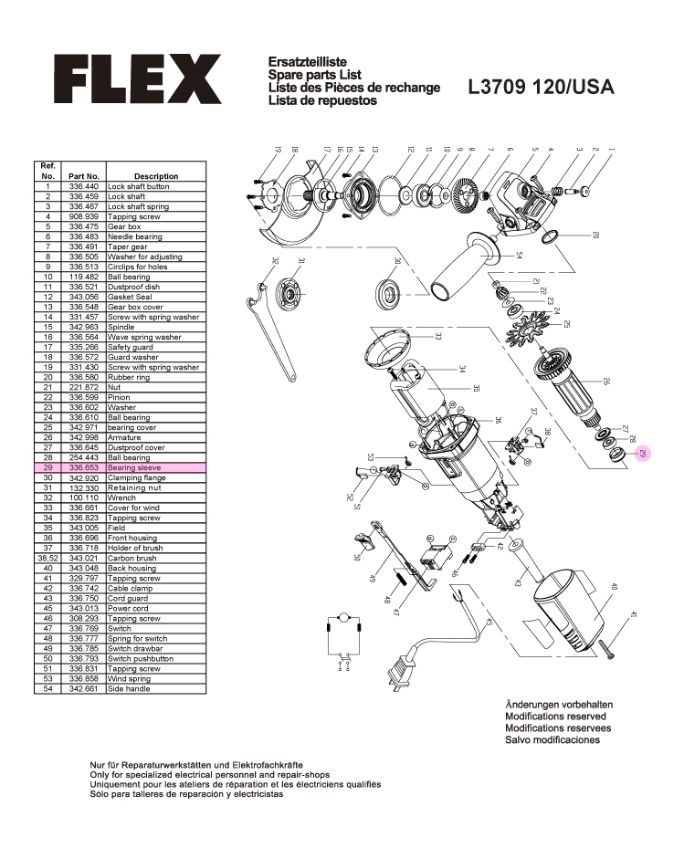 Vòng bi Flex 336.653 cho máy L3709