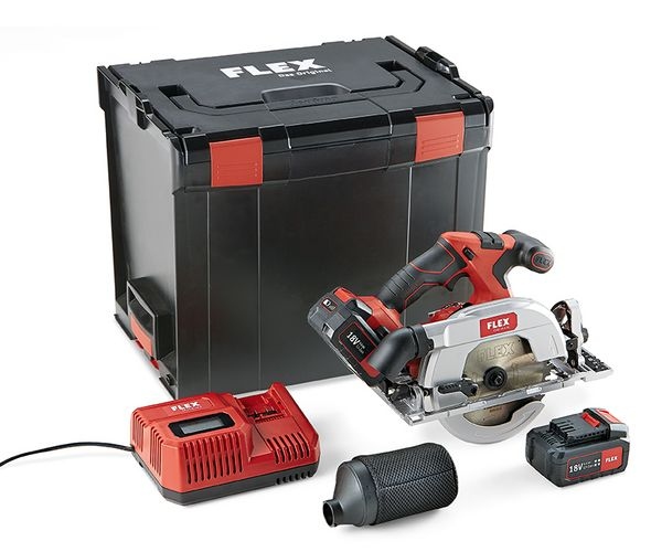 Flex 454.028 CS 62 18.0-EC/5.0 Set Máy cưa đĩa dùng pin có tấm bảo vệ bảo vệ lưỡi cưa di động