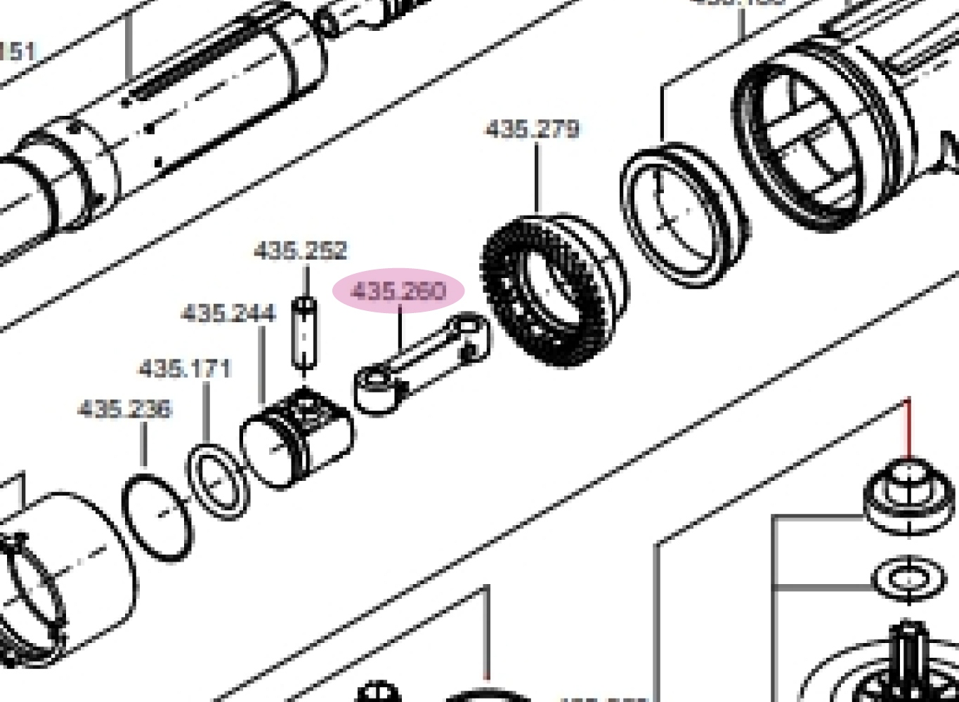 Thanh truyền Flex 435.260 cho máy CHE 4-32 - phụ tùng thay thế chính hãng
