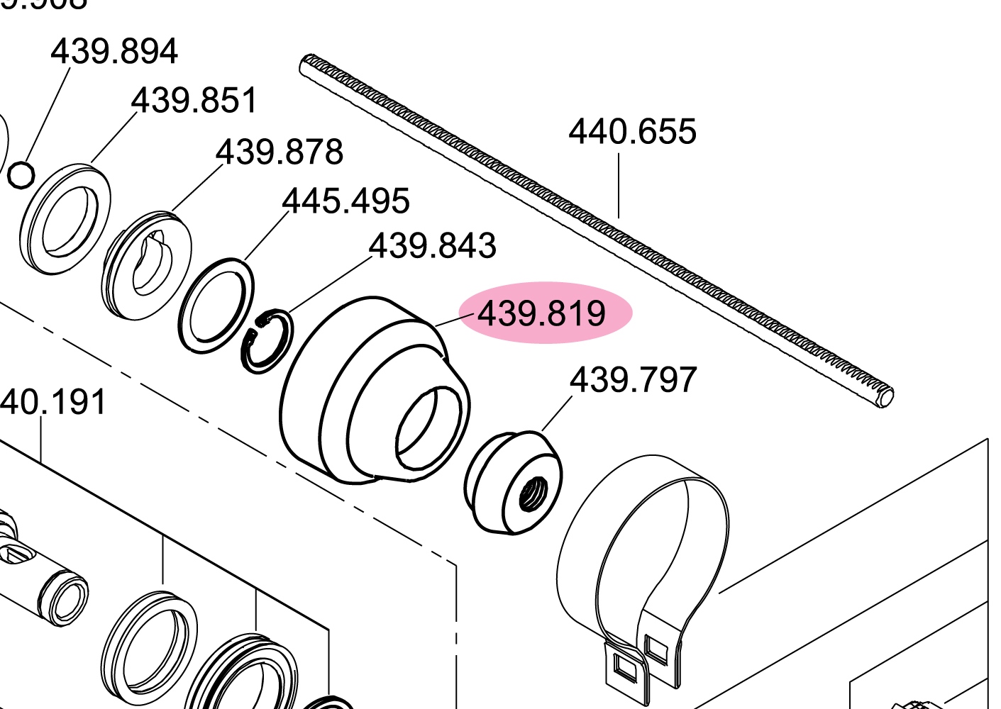 Nắp nhựa Flex 439.819 cho máy CHE 18.0 EC - phụ tùng thay thế