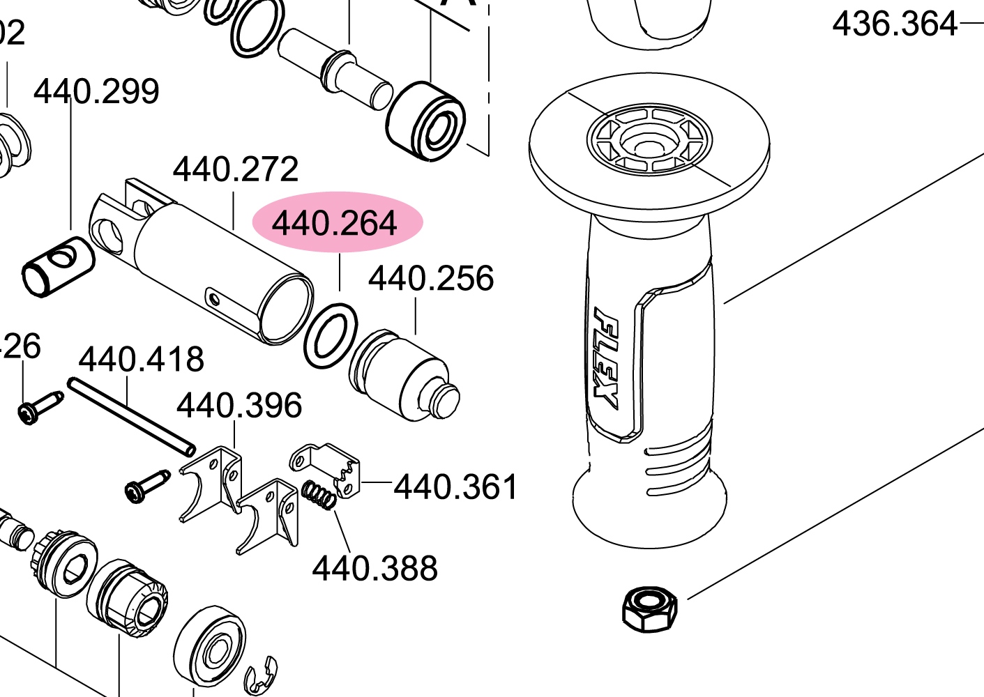 Vòng đệm O-Ring Flex 440.264 cho máy CHE 18.0 EC - phụ tùng thay thế