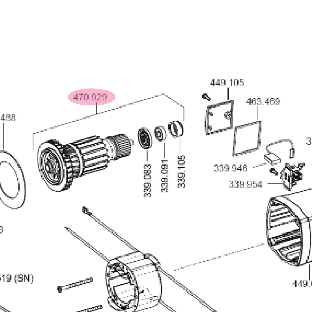 Rô tơ Flex 470.929 230 CEE LW1202 - phụ tùng thay thế chính hãng