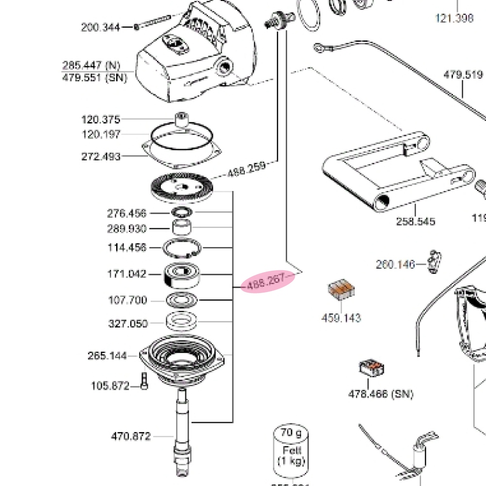 Bộ sửa chữa Flex 488.267 cho máy LW1202N-KH - phụ tùng thay thế chính hãng