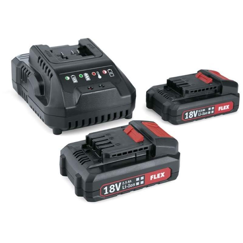 Bộ sạc nhanh Flex 491.357 Power Set 22 Q 18V và 2 pin 2.5 Ah
