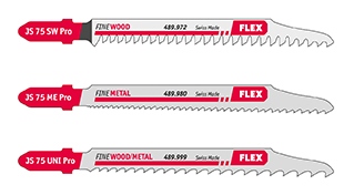 Bộ lưỡi cưa lọng Flex 490.008 dùng cho gỗ, kim loại, tháo dỡ vỉ 3 món
