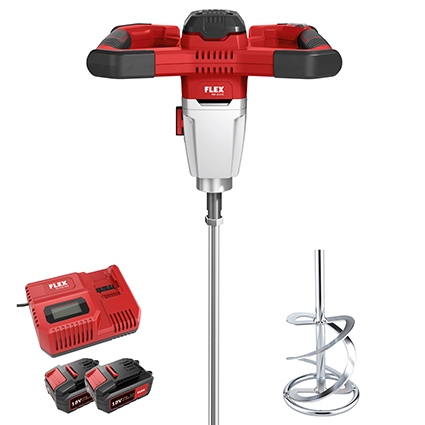 Máy khuấy sơn, bột dùng pin 2 tốc độ Flex 495.972 MXE 18.0-EC/5.0 kèm thanh khuấy WR2 120 trong bộ phụ kiện