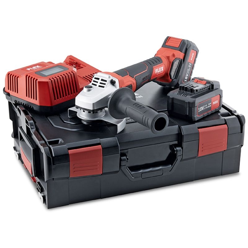 Bộ máy mài góc dùng pin Flex 499.331 gồm sạc 2 pin và thùng đựng L-BOXX